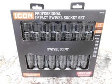 NEW ICON Metric Professional Impact Swivel Socket Set 1/2” Drive I3UM-13 59763