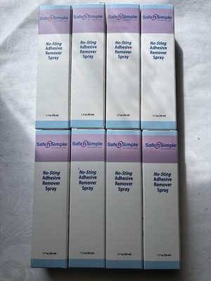 Lot Of 8 Safe N Simple No-String Adhesive Remover Spray 1.7oz Exp 6/2028