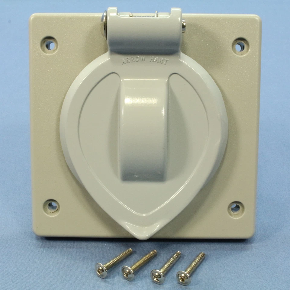 Arrow Hart 7777 Gray Lift Lid Flip Cover Wet Location 20A 30A Locking Receptacle - Image 3 of 4