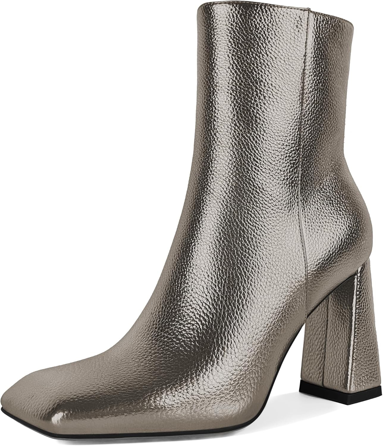 Eldof Square Toe Ankle Boots for Women Block Heel Chunky Gogo High...