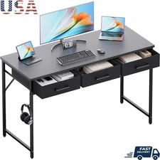Compact Computer Desk W/ 3 Fabric Drawers Small Spaces Home Office Study New