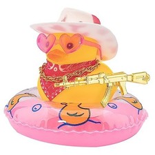 Car Rubber Duck Decoration, West Cowboy Duck Car A pink white Cowboy Cap