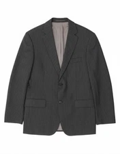 HUGO BOSS Mens 2 Button Blazer Jacket IT 48 Medium Grey Pinstripe Wool BM27