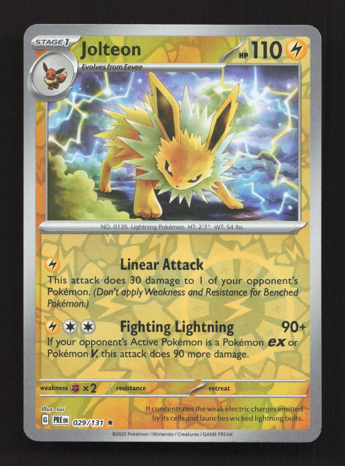 Jolteon 029/131 Holo Rare SV: Prismatic Evolutions Pokemon Reverse Holo LP