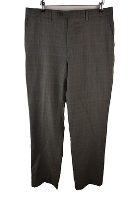 NEXT Signature Grey Dress Trousers size 34L Mens Regular Fit 100% Wool;
