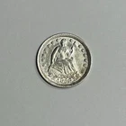 1853 P Seated Liberty Half Dime H10C Arrows AU / UNC US Silver Coin