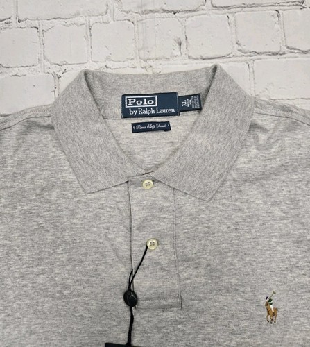 Polo Ralph Lauren Poloshirt Herren XL GRAU Pima Soft Touch Neu mit Etikett - Bild 3 von 7