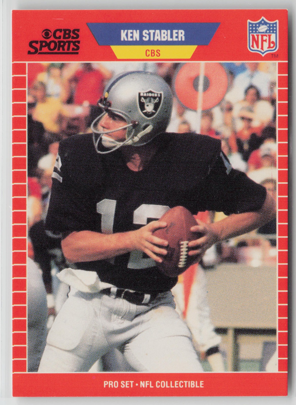 Ken Stabler 1989 Pro Set Announcer Collectibles #18 Oakland Raiders