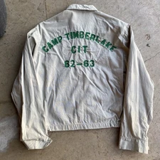 Vtg 60s Sir Jac Chain Stitch Camp Timberlake CIT 1962-63 Work Jacket Size Medium