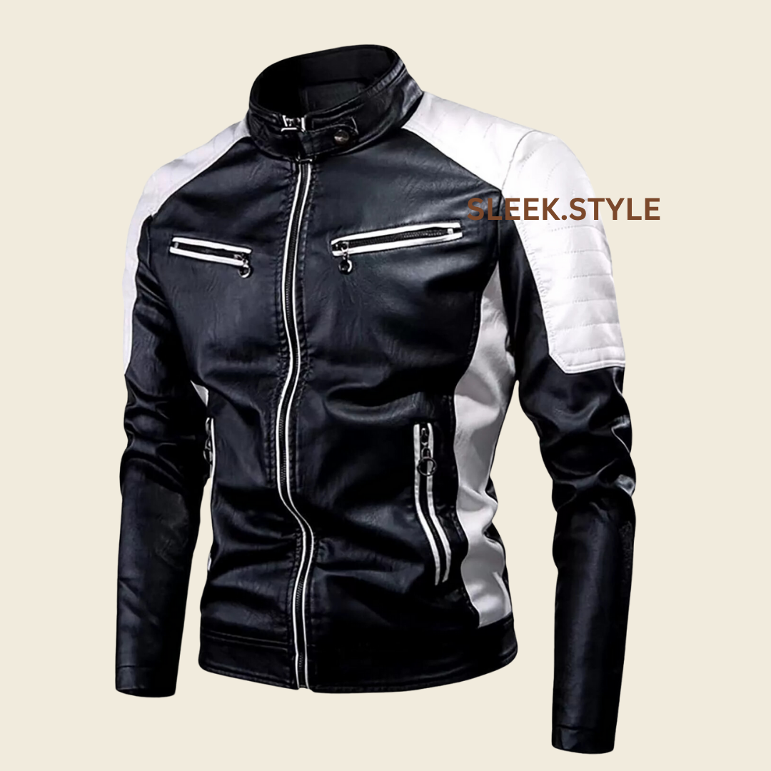 Luxury Mens Genuine Lambskin Leather Motorcycle Jacket Soft Iconic Design