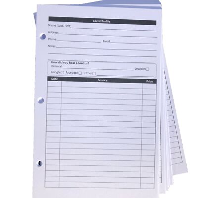 Small Business Client Profile Binder Cards 100 Pack 5.5 X 8.5 Inches customer...
