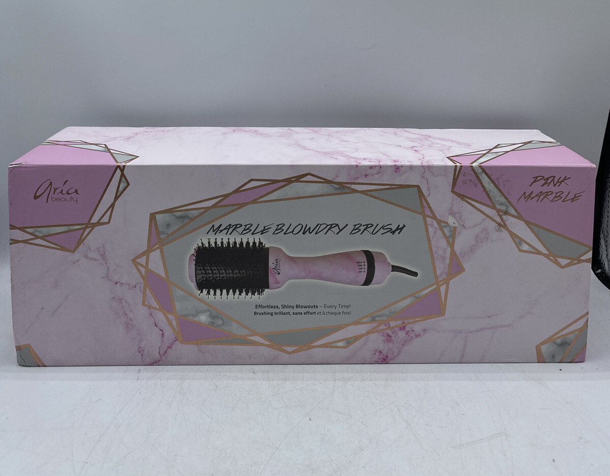 Aria Beauty Small Brush Blow Dryer Marble Pink Blowdry Brush By Aria  Beauty, New Open Box