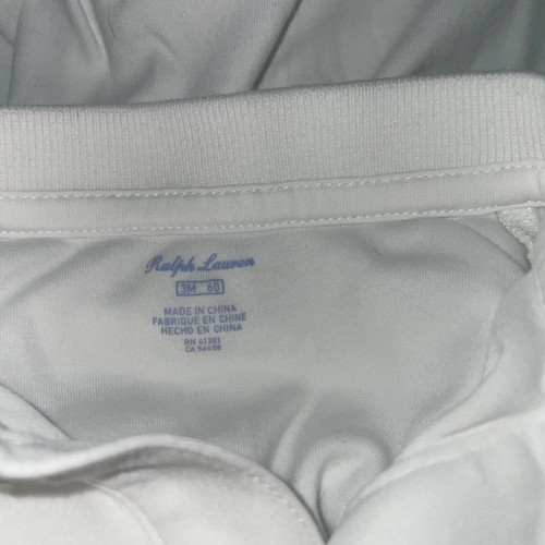 Ralph Lauren Collared Snap One Piece Baby White Size 3 Months Long Sleeve - Picture 6 of 6