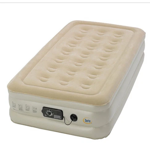 Serta Raised Twin Airbed Mattress with Built-In neverFLAT AC Air Pump | ST840016