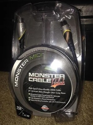 Monster ProLink Midi Cable 25' Gold connectors - NEW