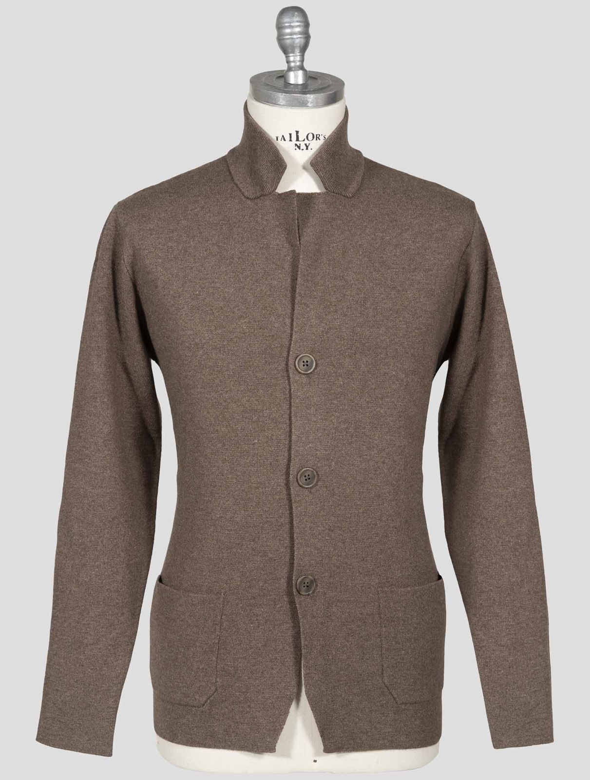 НОВЫЙ КОРИЧНЕВЫЙ ШЕРСТЯНОЙ СВИТЕР ИЗ ШЕЛКА И КАШЕМИРА FIORONI КАРДИГАН US 40 - EU 50 FI711 92790₽