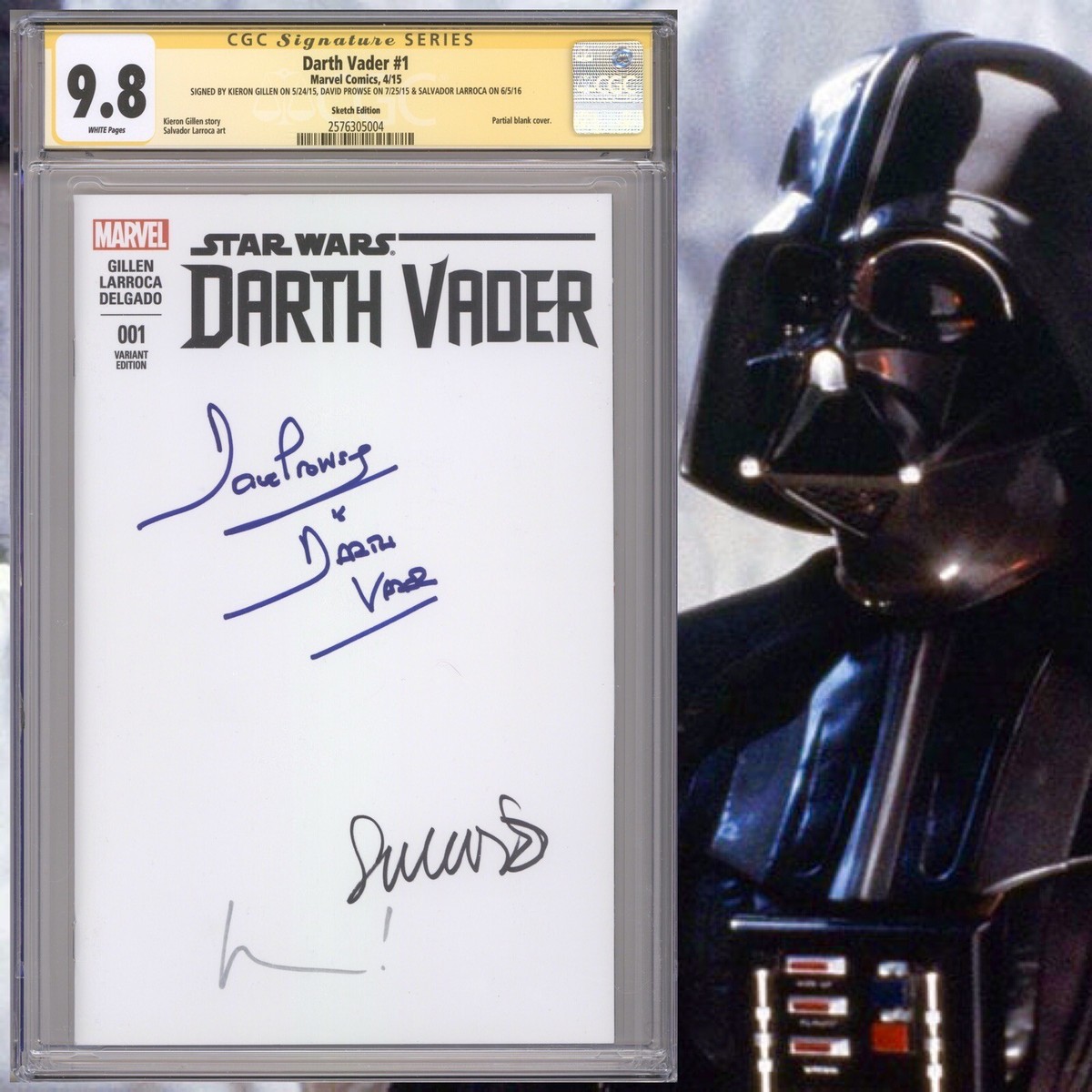 CGC 9.8 SS Darth Vader #1 Variant signed by Prowse, Gillen