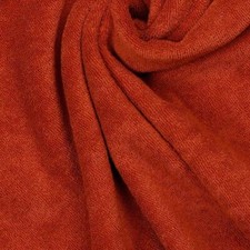 Stretch Cotton Terry Towelling Fabric Material - RUST