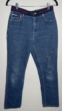 Vtg Tommy Hilfiger Jeans High Waist Straight Spell Out Logo Vintage 90s Sz 5