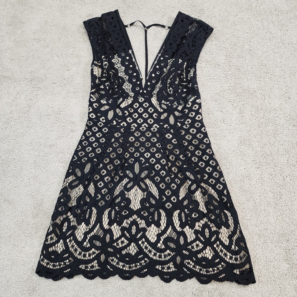 free people one million lovers lace mini dress Free People Size 0 Black Lace One Million Lovers Sleeveless Mini Dress