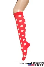 Women and Girls Novelty Polk Dots Cosplay Party Event Knee High Socks