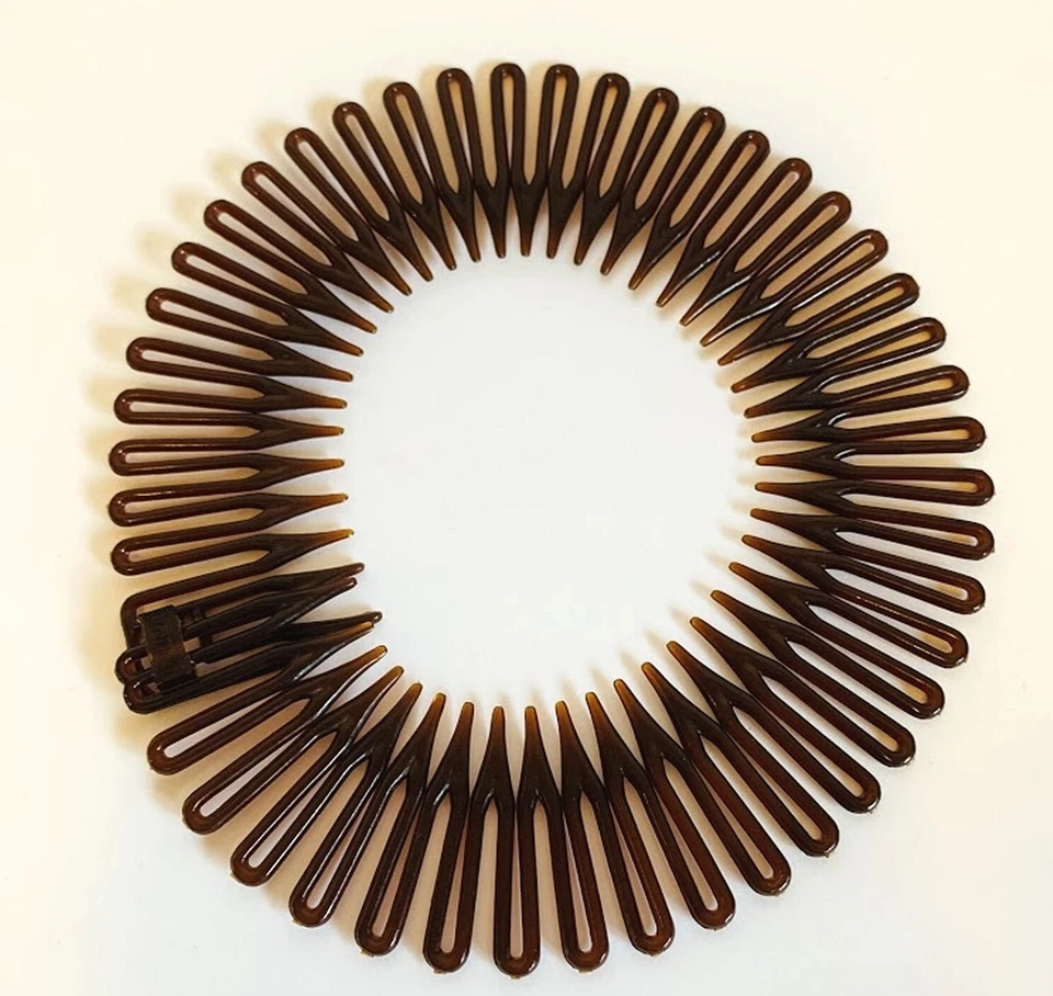 SPECTATOR Brown Flexi Comb Headband Hairband Non Slip Grip Stretch Zigzag Hair Alice Band