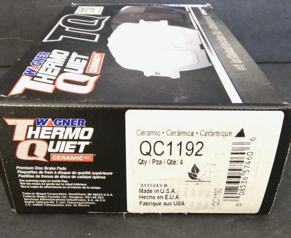 Juego de pastillas de freno delanteras Wagner TQ QC1192 cerámica con herrajes para Mazda 6 2006 2013 Foto 2 de 4