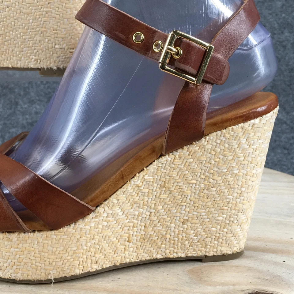 Tacones St Johns Bay para mujer 6,5 M informales con tiras con correa marrón imitación cuero cuña Foto 3 de 4