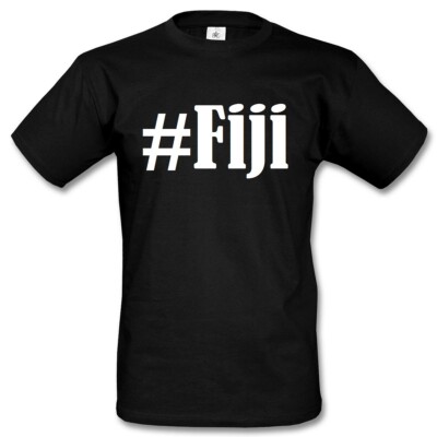 T-Shirt #Fiji Hashtag Raute für Damen Herren und Kinder