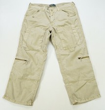 Rare Vintage POLO RALPH LAUREN Zip Button Fly Cargo Pants 90s Beige Size 36x29