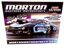 NHRA/PDRA MT MOTOR PRO STOCK ELIJAH MORTON FORD MUSTANG DRAG RACING POSTCARD