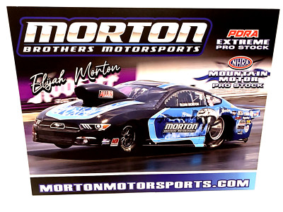 NHRA/PDRA MT MOTOR PRO STOCK ELIJAH MORTON FORD MUSTANG DRAG RACING POSTCARD