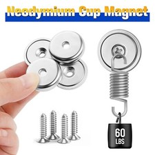 8Pack round Base Cup Magnet 100LBS Strong Rare Earth Magnet Heavy Duty