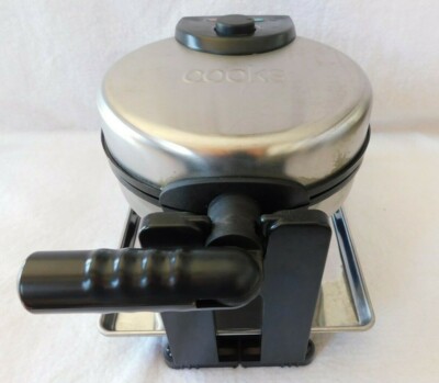Cooks S662 Rotating Belgian Waffle Maker Silver Removable Drip Tray 1050W