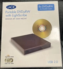 LaCie Portable DVD+-RW with LightScribe DesignBySamHecht Model#301230U Brand-New