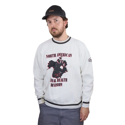 Vtg 80s Pfizer Crewneck Sweatshirt Mens XL North American Animal Health Division