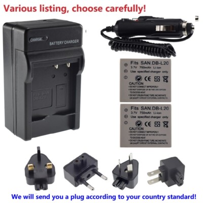 Battery or charger for Sanyo DB-L20 DBL20 Xacti VPC-C4V VCP-CG9 VPC-C1 DMX-C4(D)