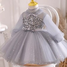 Autumn Baby Dress Infant Sequin Elegant Dresses Todder Girls Birthday Ball Gown