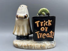 Yankee Candle Halloween Tealight Ghost with Trick or Treat Bag Great Piece Rare