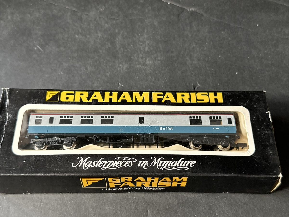 GRAHAM FARISH 0755 N GAUGE BR BUFFET COACH (RMB) BLUE GREY