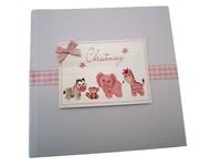 White Cotton Cards Christening Photo Album (medium, Pink) White Cotton Cards Christening Photo Album (medium, Pink)