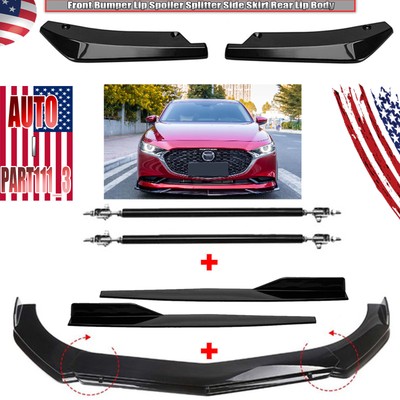 For Mazda 2 3 5 6 CX-3 CX5 Front Bumper Lip Rear Splitter Spoiler Side Skirt