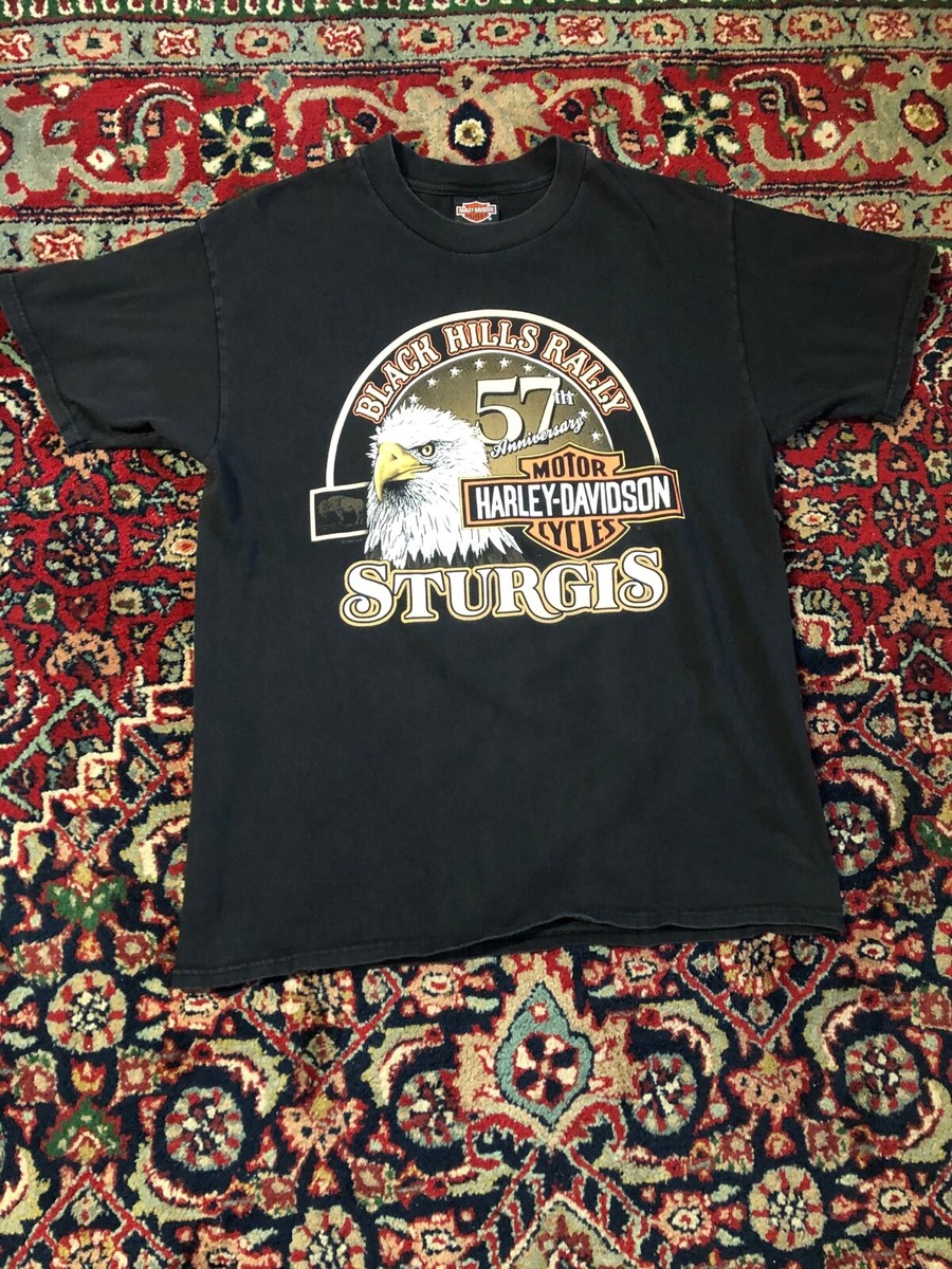 STURGIS BLACK HILLS RALLY バイカー Tシャツ L 1998 Harley Davidson Sturgis Black Hills Rally Graphic T