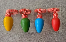 NEW BED BATH & BEYOND CHRISTMAS LIGHT BULB NAPKIN RINGS X 4 FREE SHIP