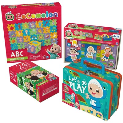 BRAND NEW CoComelon 7 Mega Bundle Puzzle Includes Foam Wood Inlay Puzzles