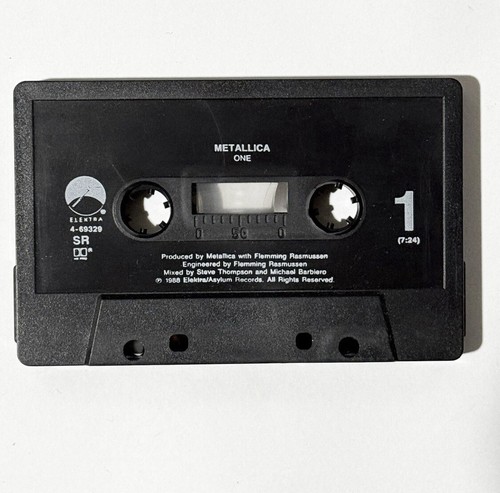 Metallica One Cassette Tape Single 1988 Elektra USA OG Dolby HX Pro Black Shell - Picture 3 of 7