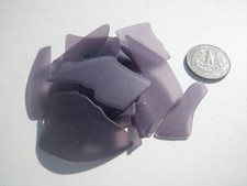 Sea Glass, Set of Purple with Air Bubbles in them