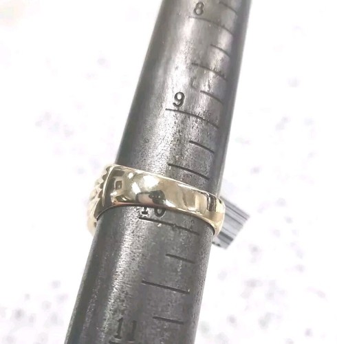 Lucky 10K Yellow Gold 1/4ctw Diamond Horseshoe Signet Ring Sz 10 Equestrian Band - Picture 10 of 11