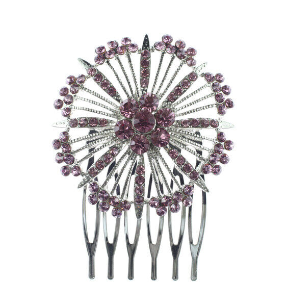 Purple Austrian Rhinestone Crystal Sunflower HR Comb Bridal Max 60% OFF Hair Discount is also underway
