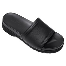 us9 CHAMARIPA 6CM/2.36" Men Height Increasing Slippers Black flat platform